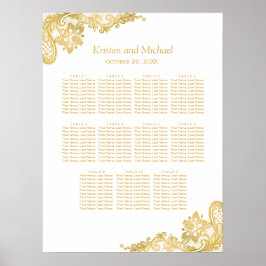 Klassische Hochzeitskarte aus Gold Poster