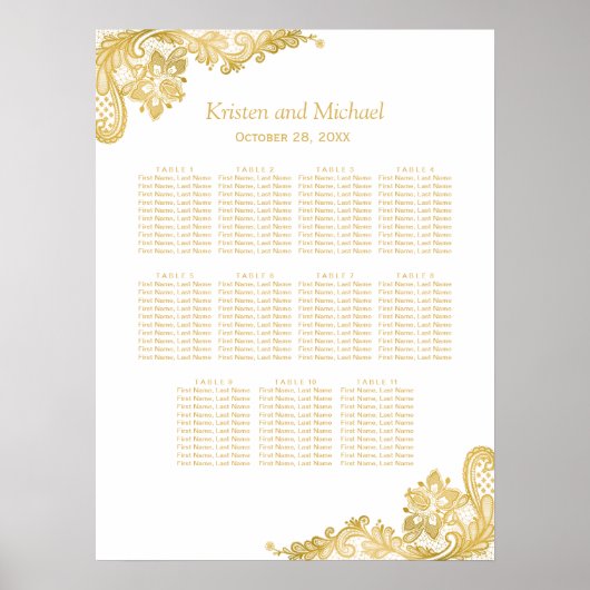 Klassische Hochzeitskarte aus Gold Poster (Vorne)