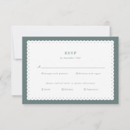 Klassische Hochzeitskarte mit skalierbarer Kante RSVP Karte