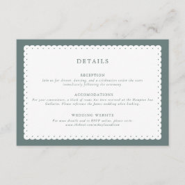 Klassische Hochzeitskarte mit skalierter Kante Begleitkarte