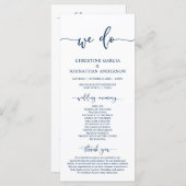 Klassische Hochzeitskarte Programm (Vorne/Hinten)