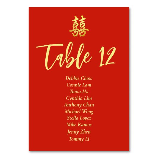 Klassische Hochzeitskarte Tischnummer (Vorderseite)