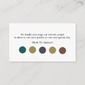 Klassische Hochzeitskleidung Begleitkarte (Rückseite)