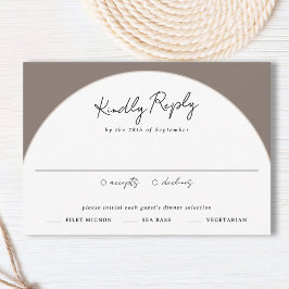 Klassische Hochzeitskuppel Moderne Taupe Hochzeit RSVP Karte