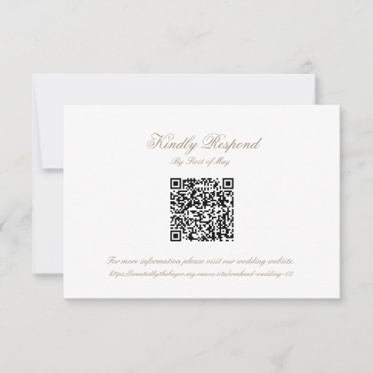 Klassische Hochzeitsmonogramm-Wappenkode QR-Code-R RSVP Karte (Vorderseite)