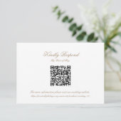 Klassische Hochzeitsmonogramm-Wappenkode QR-Code-R RSVP Karte (Stehend Vorderseite)