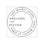 Klassische Hochzeitsnamen & Round-Rücksendeadresse Gummistempel (Prägung)