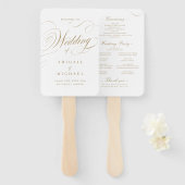 Klassische Hochzeitsprogramme in Gold Fächer (Vorne und Hinten)