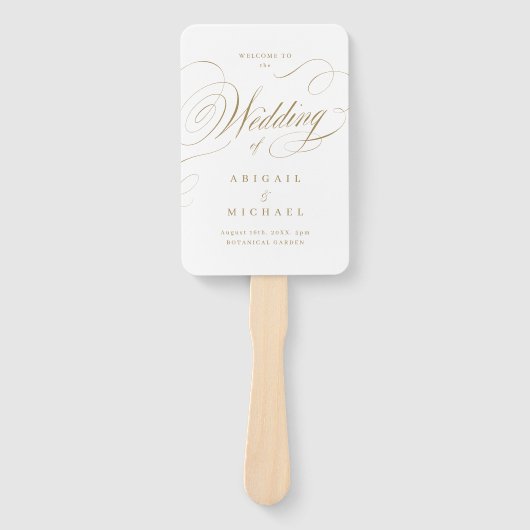 Klassische Hochzeitsprogramme in Gold Fächer (Vorderseite)