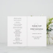 Klassische Hochzeitsprogrammordnung - Blk/Was (Stehend Vorderseite)