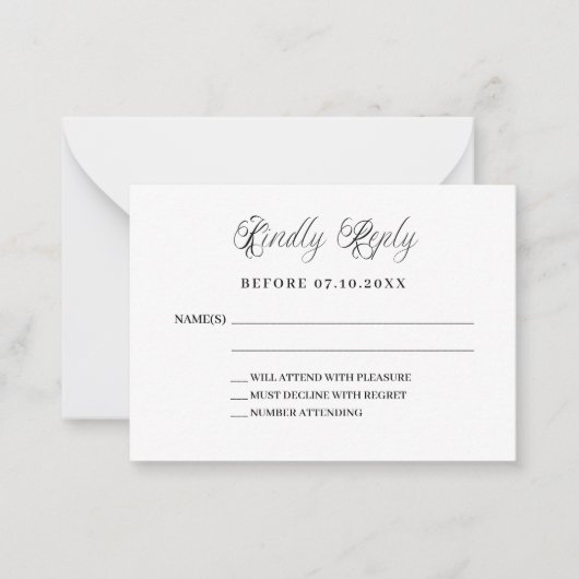 Klassische Hochzeitsreaktion-UAWG Mitteilungskarte (Vorderseite)