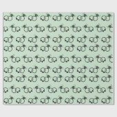 Klassische Hochzeitsringe Design leicht grün Nahtl Geschenkpapier (Flach)