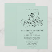 Klassische Hochzeitsschrift Einladung (Vorne/Hinten)