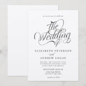 Klassische Hochzeitsschrift Einladung (Vorne/Hinten)
