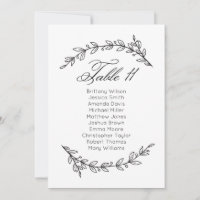 Klassische Hochzeitssitzkarte. Tabelle Plan 11