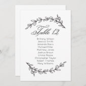 Klassische Hochzeitssitzkarte. Tabelle Plan 12 Einladung (Vorne/Hinten)