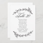 Klassische Hochzeitssitzkarte. Tabellenplan 20 Einladung (Vorne/Hinten)