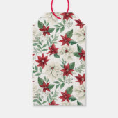 Klassische Holiday Poinsettia Foto Geschenkmarke Geschenkanhänger (Rückseite)