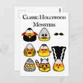 Klassische Hollywood Monsters Candy Corn Postcard Postkarte (Vorne/Hinten)