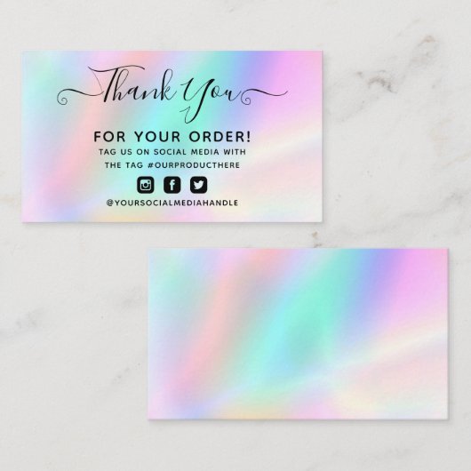 Klassische holografische Dankeschön elegante Visit Visitenkarte (Vorne/Hinten)