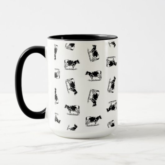 Klassische Holstein Kühe Art CUSTOM HINTERGRUNDFAR Tasse (Links)
