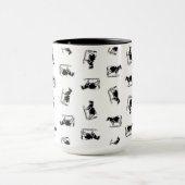 Klassische Holstein Kühe Art CUSTOM HINTERGRUNDFAR Tasse (Zentrum)