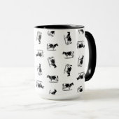 Klassische Holstein Kühe Art CUSTOM HINTERGRUNDFAR Tasse (VorderseiteRechts)