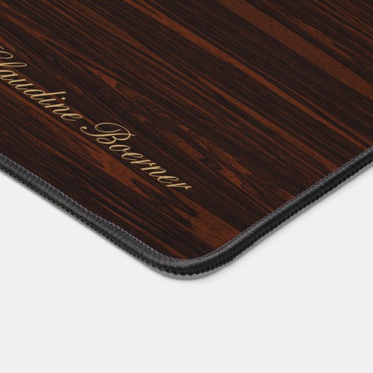 Klassische Holz-Look Textur mit elegantem Skriptna Schreibtischunterlage (Ecke)