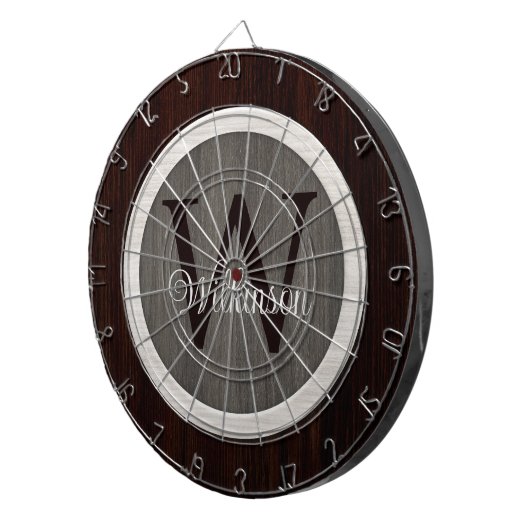 Klassische Holzhue Hickory und Cedar Dart Board Dartscheibe (Vorderseite rechts)