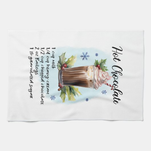 Klassische Hot Chocolate Geschirrtuch (Horizontal)