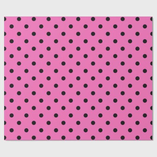 Klassische, hübsche, elegante Pink- und Schwarzpol Geschenkpapier (Flach)