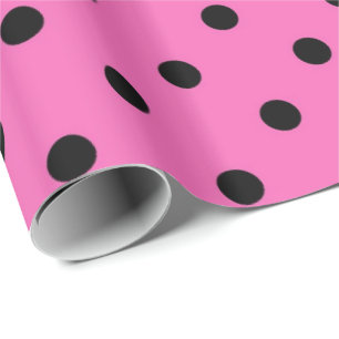 Klassische, hübsche, elegante Pink- und Schwarzpol Geschenkpapier