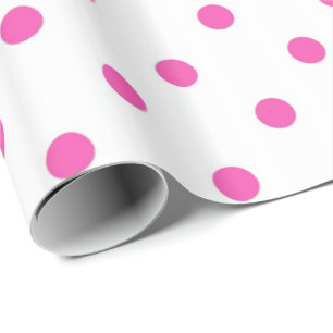 Klassische, hübsche, elegante Pink & White Polka P Geschenkpapier