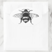 Klassische Hummelbiene Ovaler Aufkleber (Tasche)