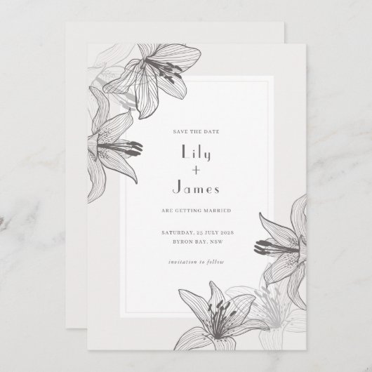 Klassische Illustrierte Bläschen Save the Date Einladung (Vorne/Hinten)