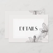 Klassische Illustrierte Blütenlilien - Details Begleitkarte (Vorne/Hinten)