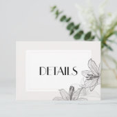 Klassische Illustrierte Blütenlilien - Details Begleitkarte (Stehend Vorderseite)