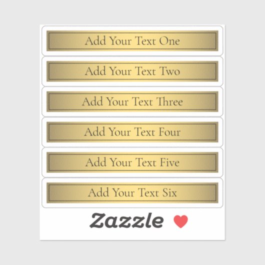 Klassische Imitate Gold 2 mit schwarzem Text Aufkleber (Blatt)