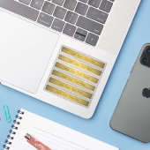 Klassische Imitate Gold 2 mit schwarzem Text Aufkleber (Laptop mit iPhone)