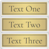 Klassische Imitate Gold mit schwarzem Text Aufkleber (Vorderseite)