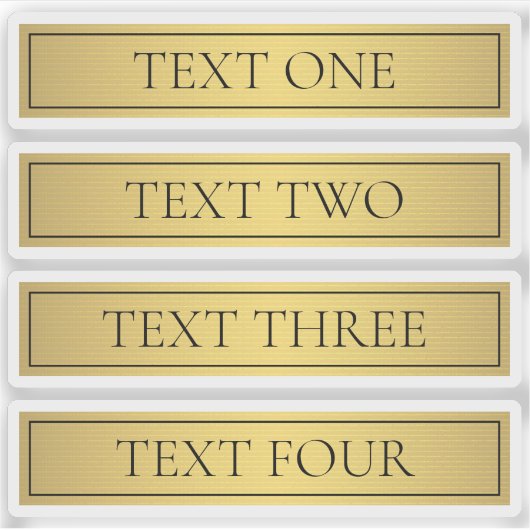 Klassische Imitate Gold mit schwarzem Text Aufkleber (Vorderseite)