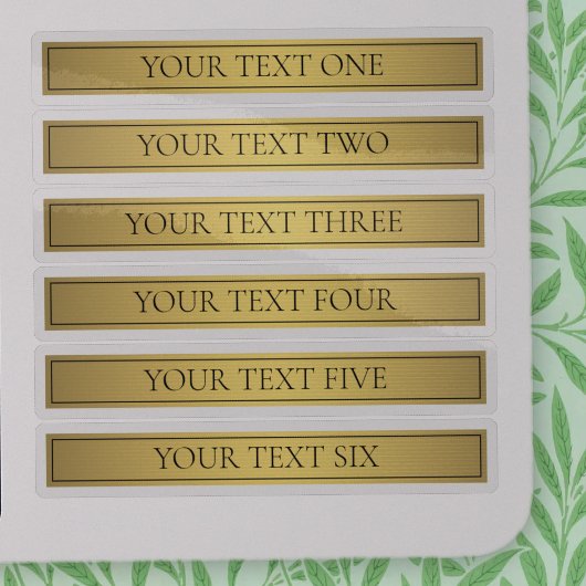 Klassische Imitate Gold mit schwarzem Text Aufkleber