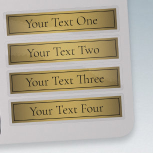Klassische Imitate Gold v2 mit schwarzem Text Aufkleber