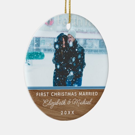 klassische Imitate Holz 1. Weihnachtsfeier Keramik Ornament (Rechts)