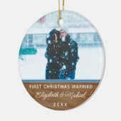 klassische Imitate Holz 1. Weihnachtsfeier Keramik Ornament (Links)