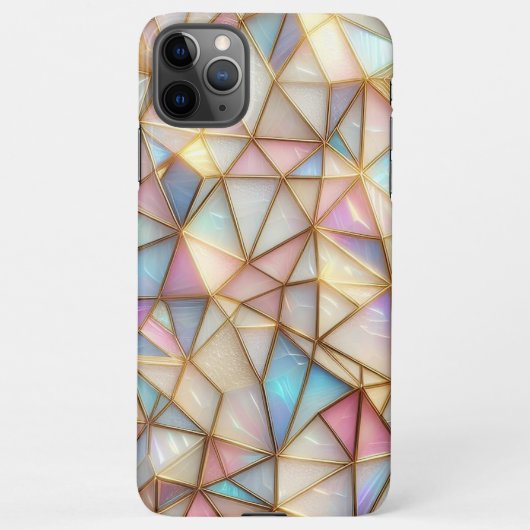 Klassische Imitate Iridescent Glas Polygon Mosaik iPhone Hülle (Rückseite)