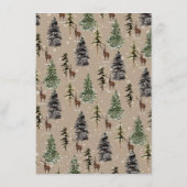 Klassische, individuell anpassbare Winterwoodland- Menükarte (Rückseite)