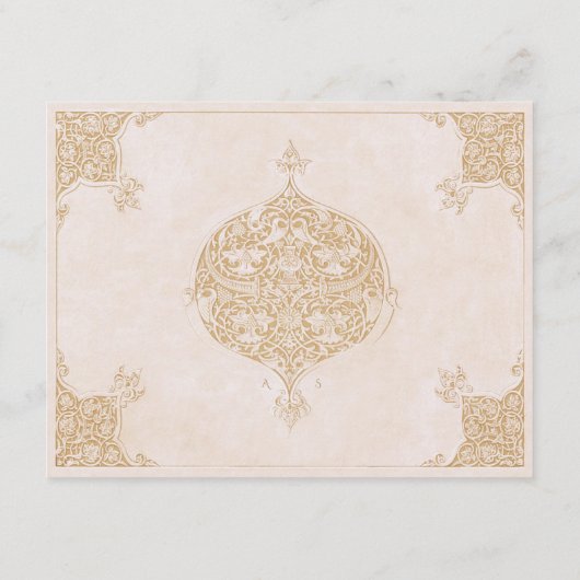 Klassische Islamische Blumenausweis Begleitkarte (Rückseite)