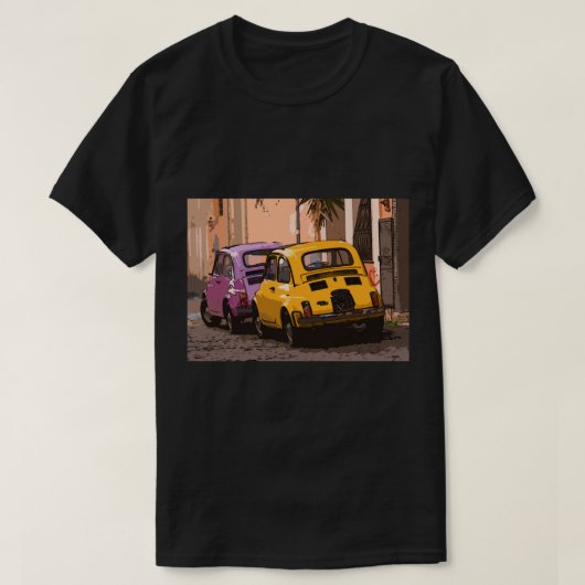 Klassische italienische Fiat 500 Autos in Rom Ital T-Shirt (Design vorne)