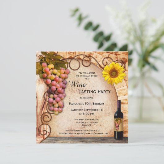 Klassische italienische Küche Weinverkostung Einla Einladung (Stehend Vorderseite)